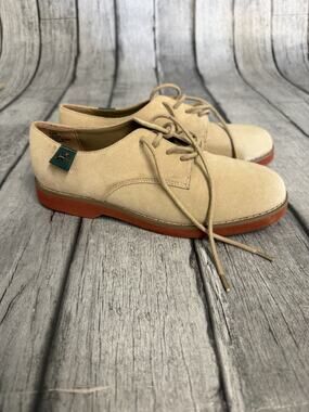 Boys Drexlite Suede Leather Dress Shoes Sz 6.5 Tan Wedding Church Formal